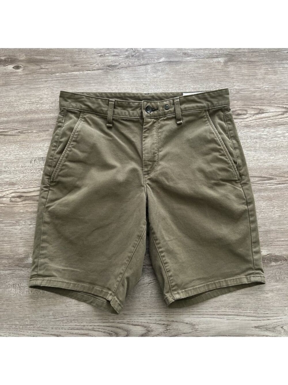 rag & bone Classic Twill Chino Shorts Mens 29 Army Green 8" Inseam USA Slim Fit
